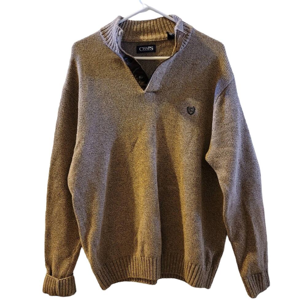 Chaps Elbow Patch Pullover Sweater Size XL Vintage